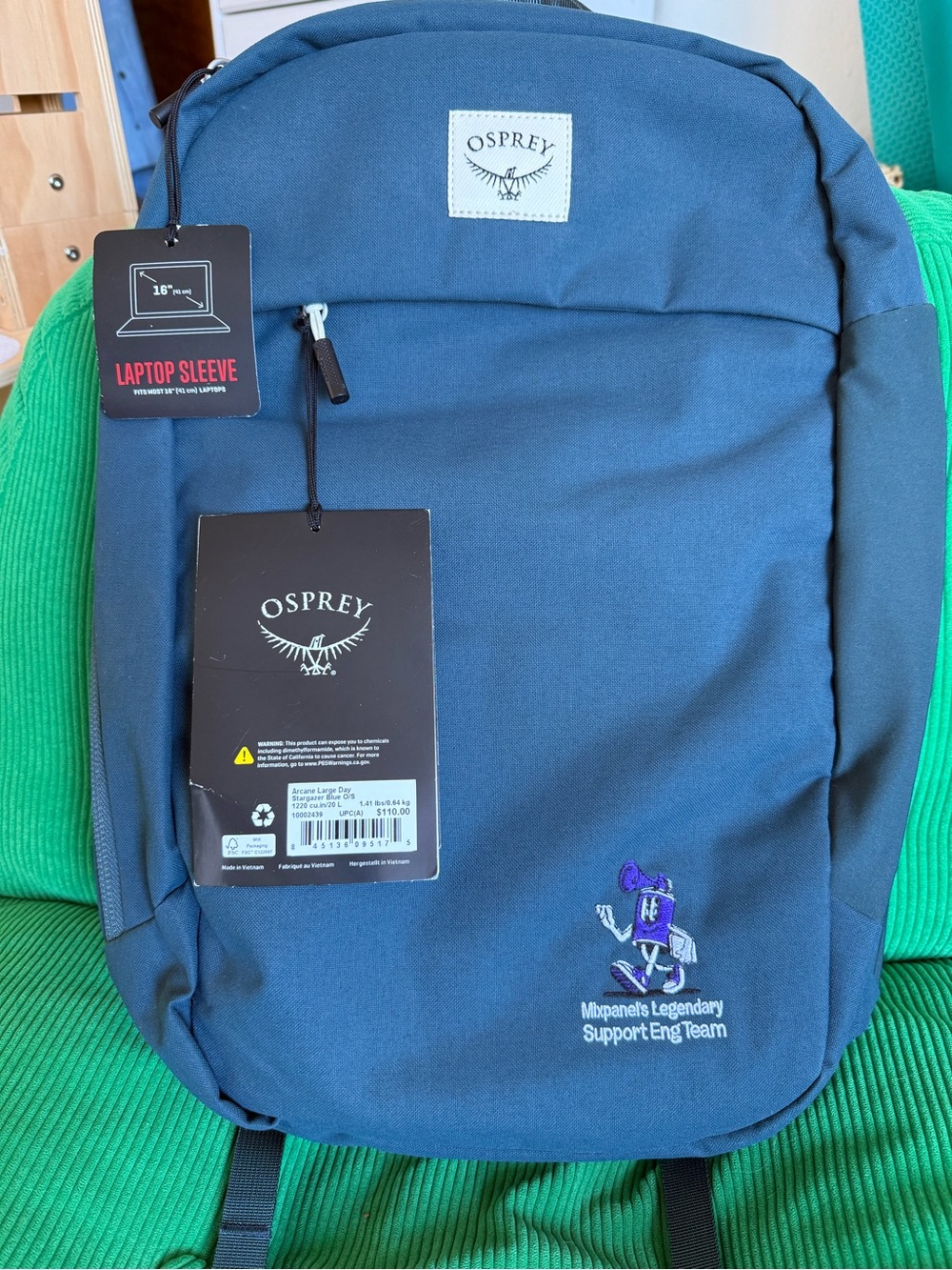 OSPREY Deep Blue Everyday Backpack with Embroidered Patch